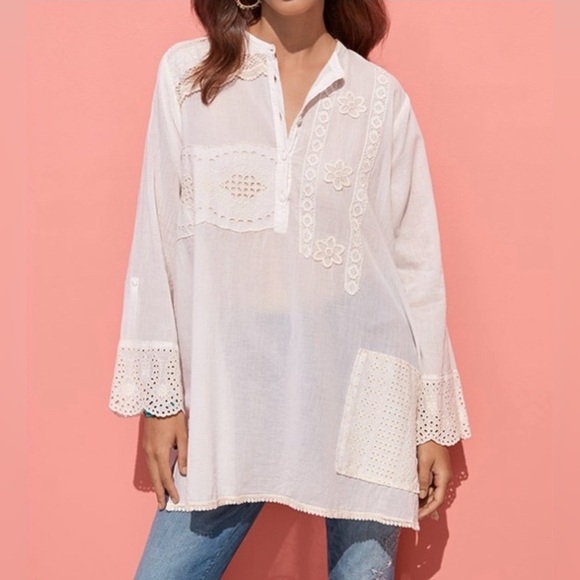 NWT Johnny Was Kit Patchwork Natural Cotton Tunic Size Small - Picture 4 of 11